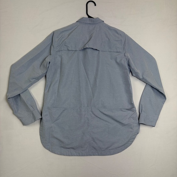 Duluth Trading Co Womens Grey/Blue Roll Tab Long Sleeve Hiking Fishing Shirt Med - Picture 6 of 10